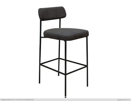 Wooden Frame & Metal Base, 24" Uph. Barstool